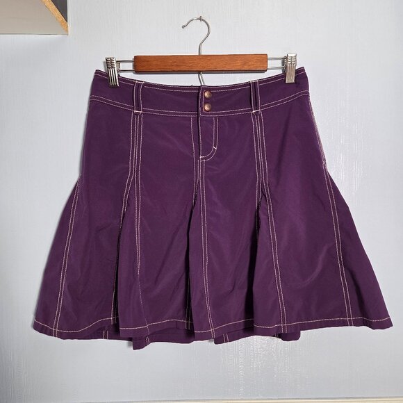 Athleta Pants - Athleta Whatever Size 4P Deep Purple Pleated Summer Casual Skort